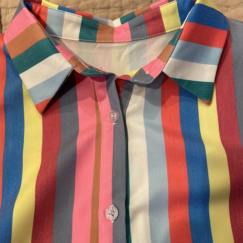 Colorful Stripe Shift Dress - Picture 5 of 7